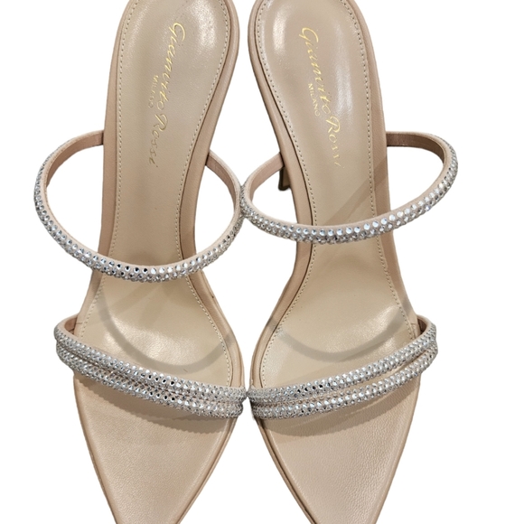 GIANVITO ROSSI Pink/Nude Cannes Platform Heeled Sandals Size 38.5 NIB - Picture 9 of 13